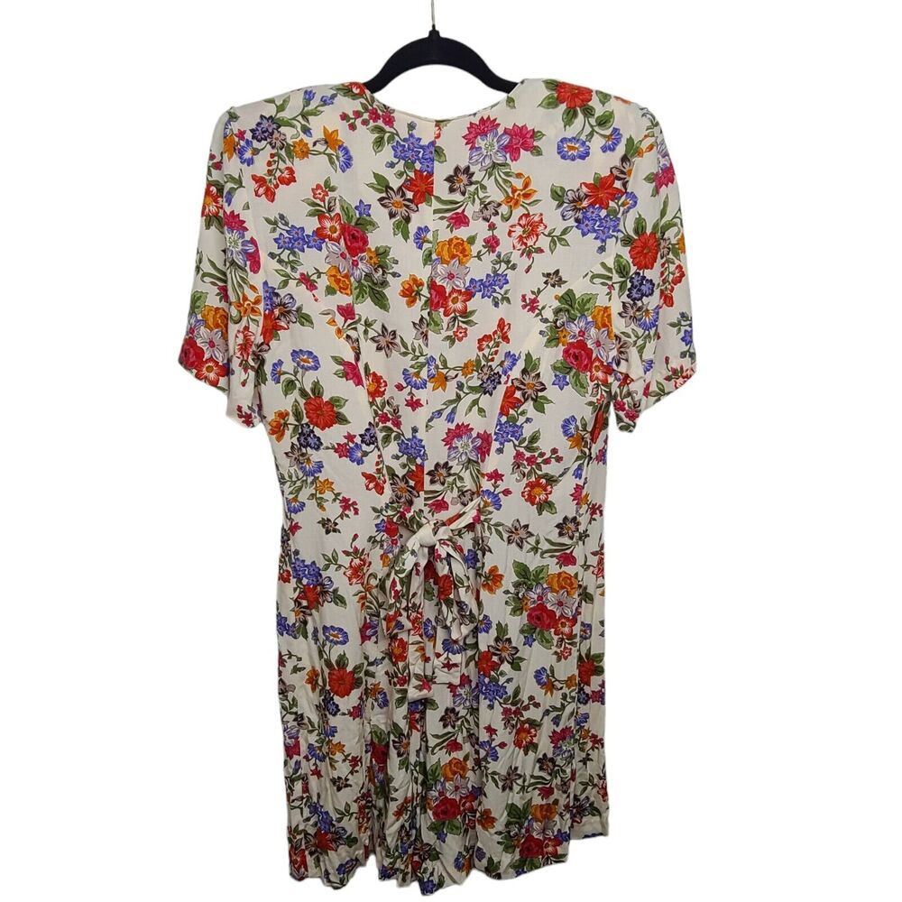 Vintage Jonathan Martin Womens SZ 11/12 White Floral Romper Shorts w Tags Button - Picture 3 of 8